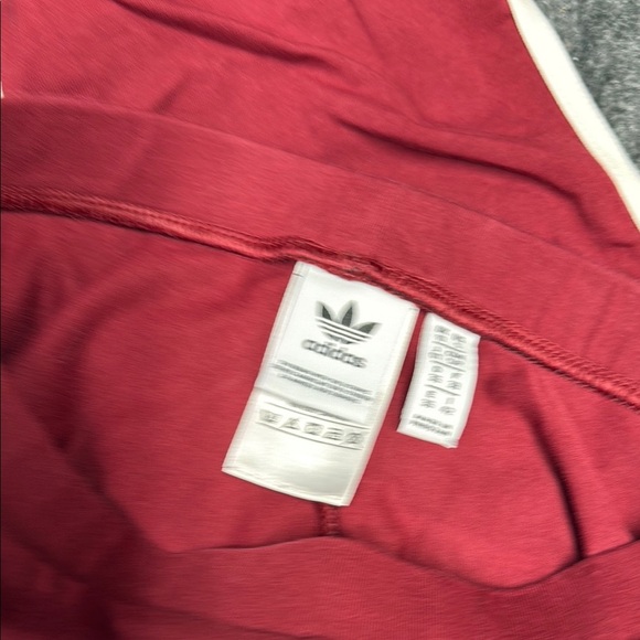 Adidas Red and White Sweatpants with Classic Stripes - Picture 2 of 3